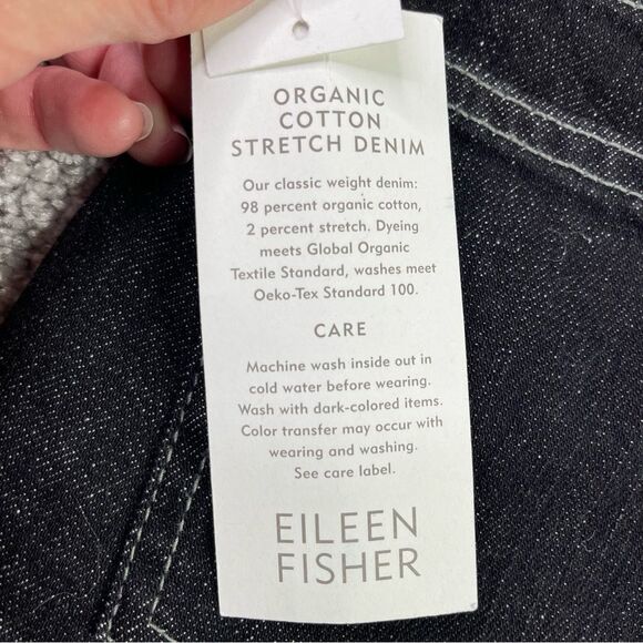 Eileen Fisher Jeans Women's 2 Black Skinny Mid-Rise Denim Stretch Organic Cotton - Picture 11 of 16